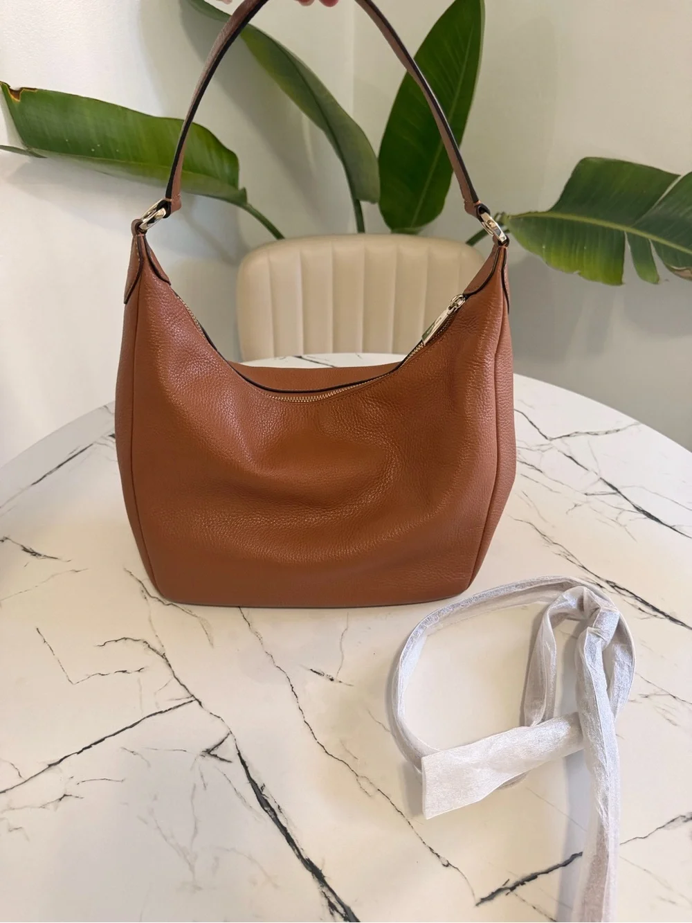 kate spade Cognac Pebbled Leather Shoulder Hobo